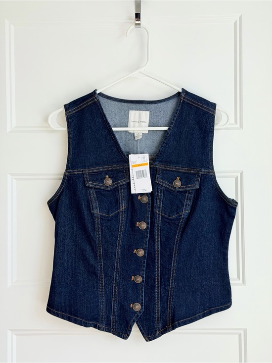 American Vintage Jackets & Blazers - American Vintage Dark Blue Denim Vest